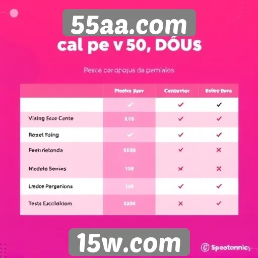Comparação de bônus oferecidos por 55aa.com com concorrentes